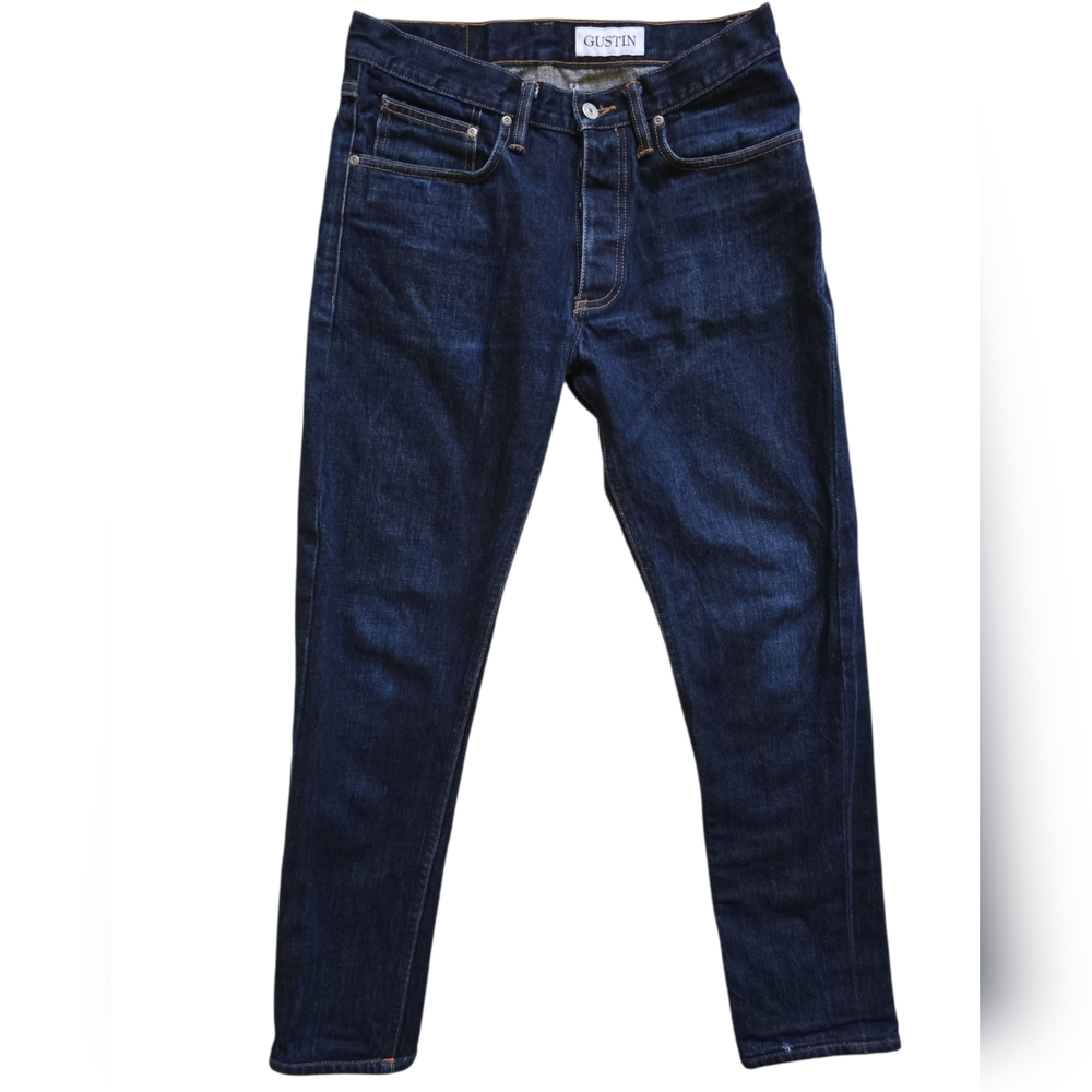 Gustin #20 Heavy Japan Selvage Raw Denim Jeans 32x28 Straight Fit 15oz Indigo